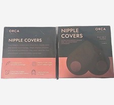 2 Box of Orca Nipple Cover Chestnut Creme Tone Adhesive Silicone 2 Pairs Ea Box
