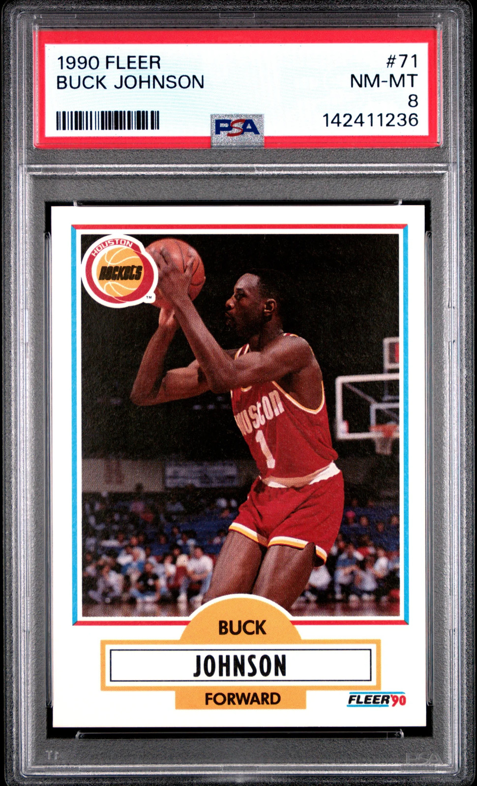 1990 Fleer Buck Johnson #71 PSA 8