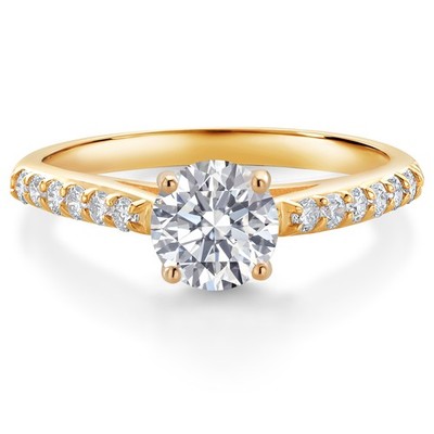 10K Yellow Gold Lab Grown Diamond Engagement Ring For Women | 0.92 Cttw |