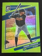 Dansby Swanson 2021 Panini Donruss Optic Lime Green Prizm #102 Atlanta Braves