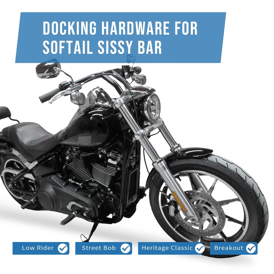 Herrajes de acoplamiento Sissy Bar para Harley Sport Glide FLSB Breakout FXBR 2018-up Foto 2 de 4