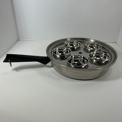 EMDEKO 3-Ply 18-8 Stainless Steel Skillet Pan Fry With Egg Poach 5 Cups No Lid