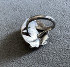 Vtg STERLING Silver Green TURQUOISE NAVAJO RING Size 6 + Leaf Stamped Rope Balls — photo 7