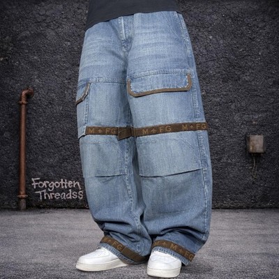 NWT Baggy Y2K 2000 s Shuttle Strap Marithe Francois Girbaud Cargo Denim Jeans