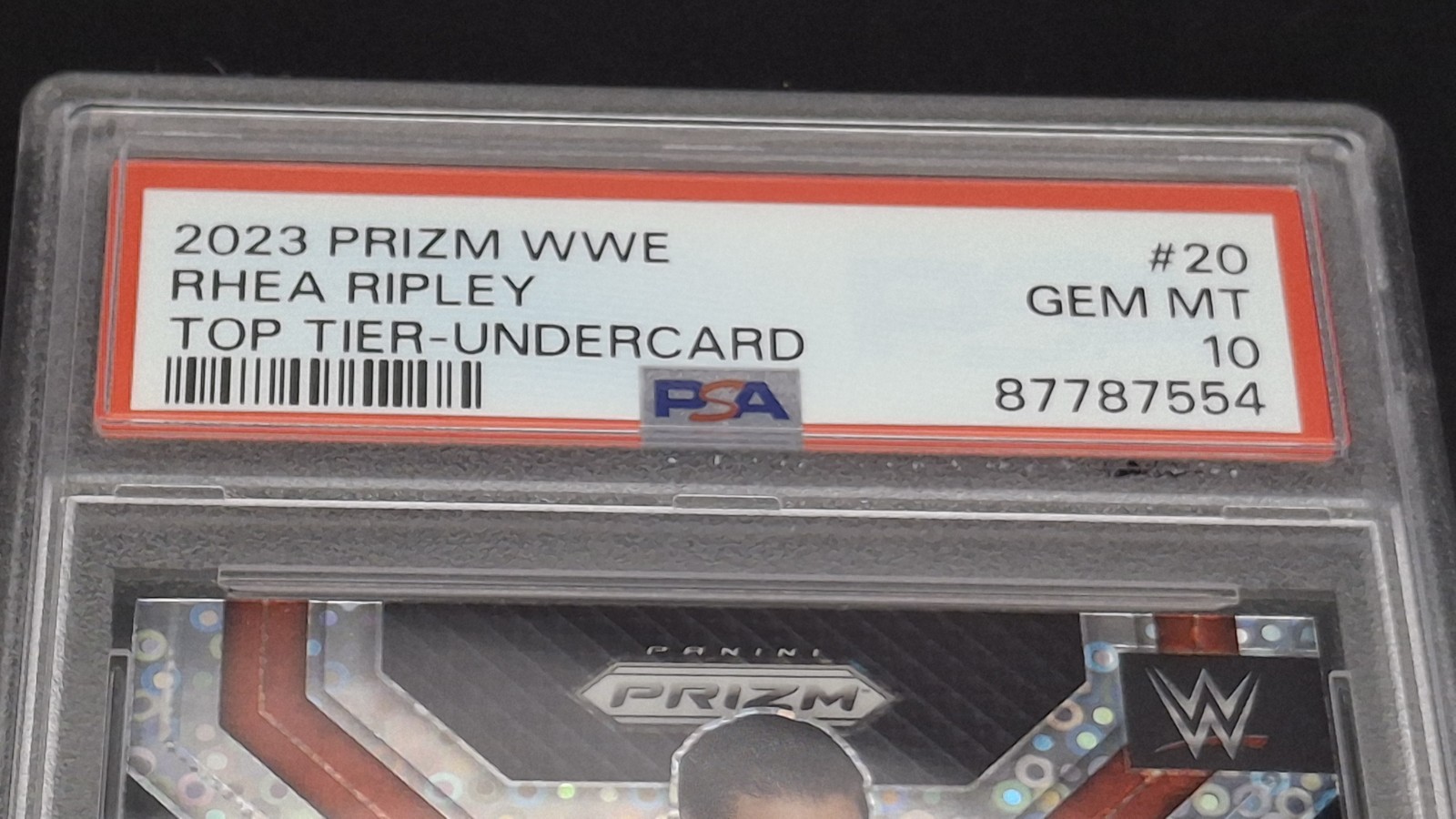 Rhea Ripley 2023 Panini Prizm WWE Top Tier Undercard Prizm #20 PSA GEM MT 10 view 3