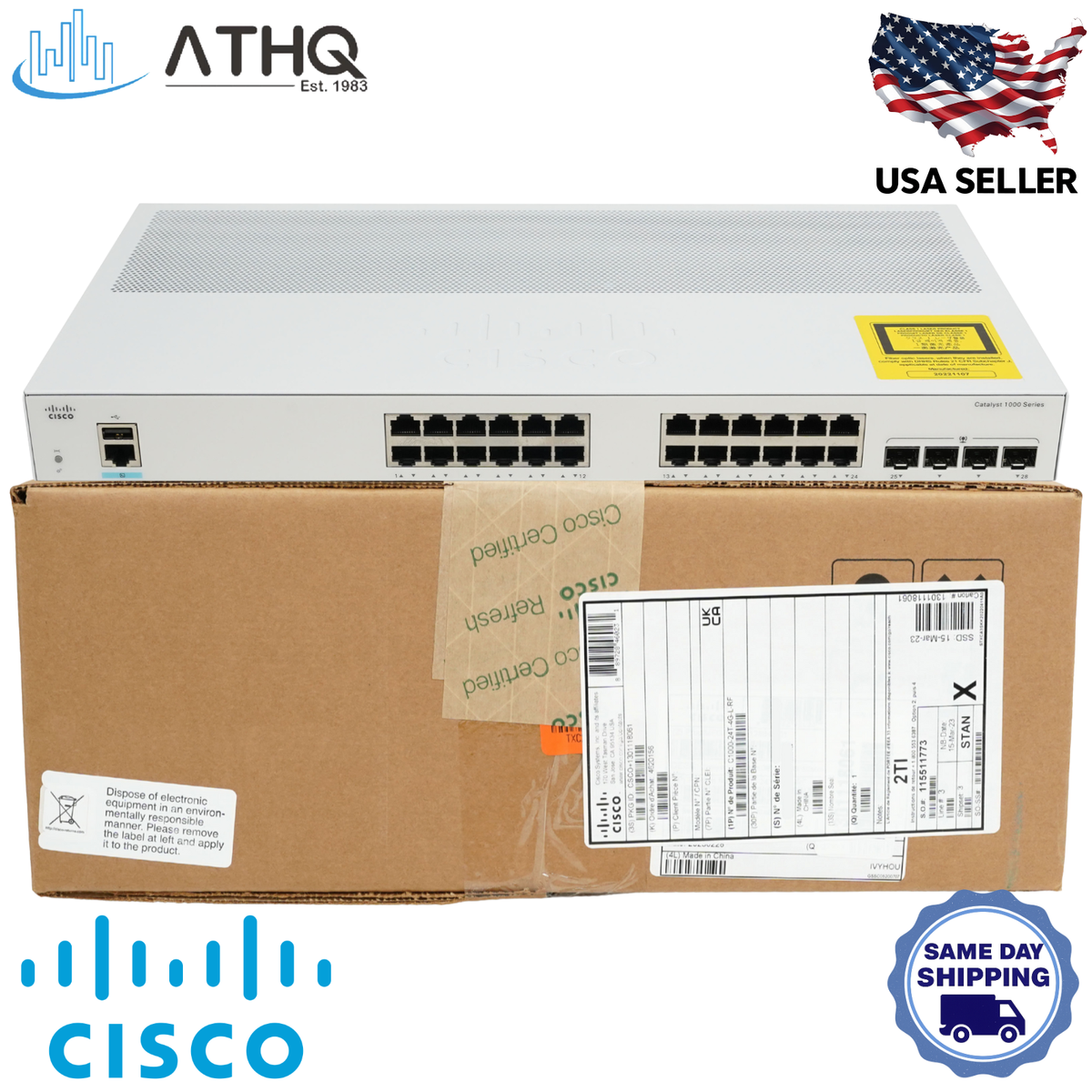 Cisco Catalyst C1000-24T-4G-L 24-Port Gigabit Switch 4x1G SFP Cisco Catalyst C1000-24T-4G-L 24-Port Gigabit Switch 4x1G SFP