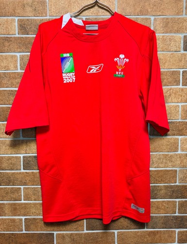 WALES NATIONAL TEAM RUGBY HOME WORLD CUP SHIRT JERSEY 2007 REEBOK SIZE M RED
