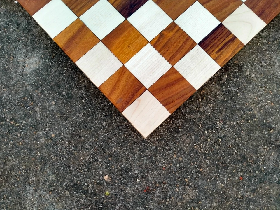 Indian Wooden Borderless Flat Chess Board 12"x12" Inch Christmas Kids Gifts - Image 3 of 4