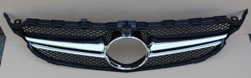 Parrilla radiador PARRILLA NEGRA+CROMO C63 look para Mercedes W205 CÁMARA EXCELENTE - Imagen 3 de 3