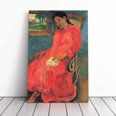 Paul Gauguin sitzende Frau 2 Leinwand Wandbild Kunstdruck gerahmtes Bild Wohndeko