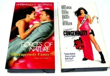 Lot of 2 VHS FORCES OF NATURE / MISS CONGENIALITY Sandra Bullock Collection