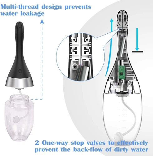 Strumento di pulizia vaginale anale lampadina cenema automatico silicone douche cenema kit - Foto 8 di 9