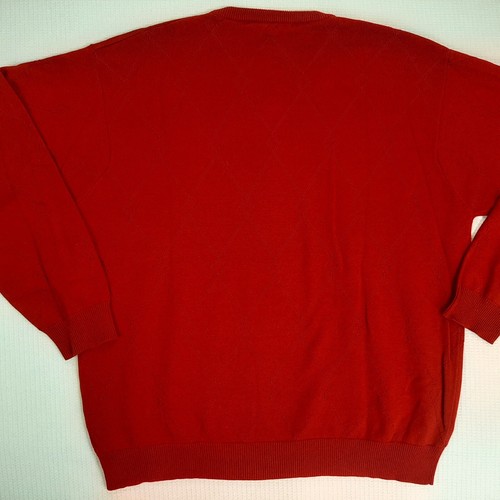 Northern Isles Men's Size XL Sweater Knit Pullover Diamond Red 100% Cotton - Picture 11 of 11