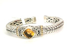 Indah Jiwa Cuff Bracelet-Citrine-6.625 in Bali RoManse Sterling Silver 18K Gold