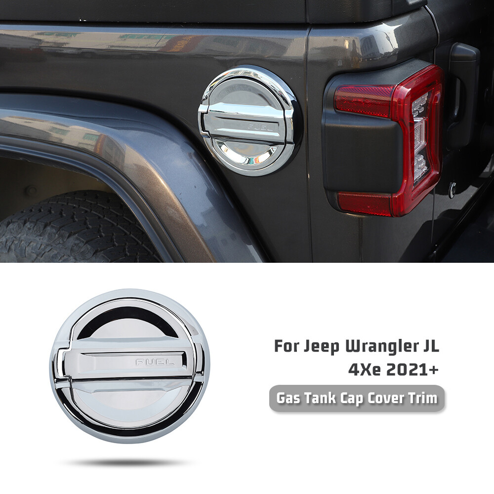 Chrome Gas Door Fuel Tank Cap Cover Trim for 2021+ Jeep Wrangler JL Accessories