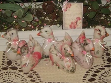 Antique Rose Garden 6 Assorted Chicks Bowl Fillers Handmade Gift Wreath Accents