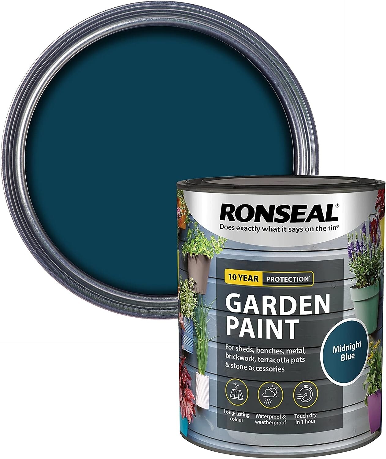 Ronseal Outdoor Garden Paint 750ml Midnight Blue 5010214874132 eBay