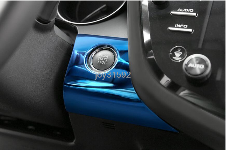 Blue Car Engine Start Stop Button Ignition Key cover For Toyota Camry