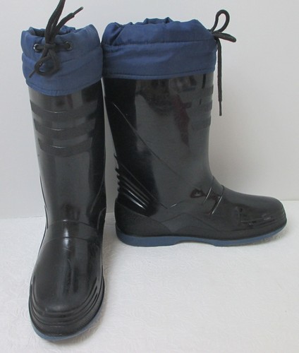 Women's Totes Black Rubber Rain Boots 