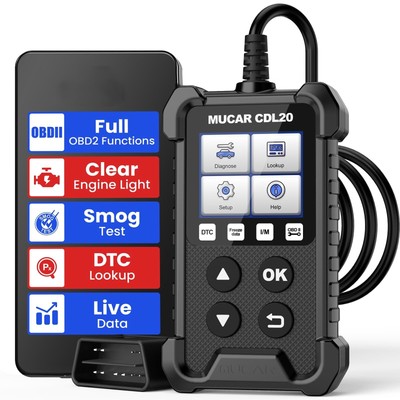 MUCAR CDL20 Universal OBD2 Scanner, Check Engine Car Code Reader with Full OB...