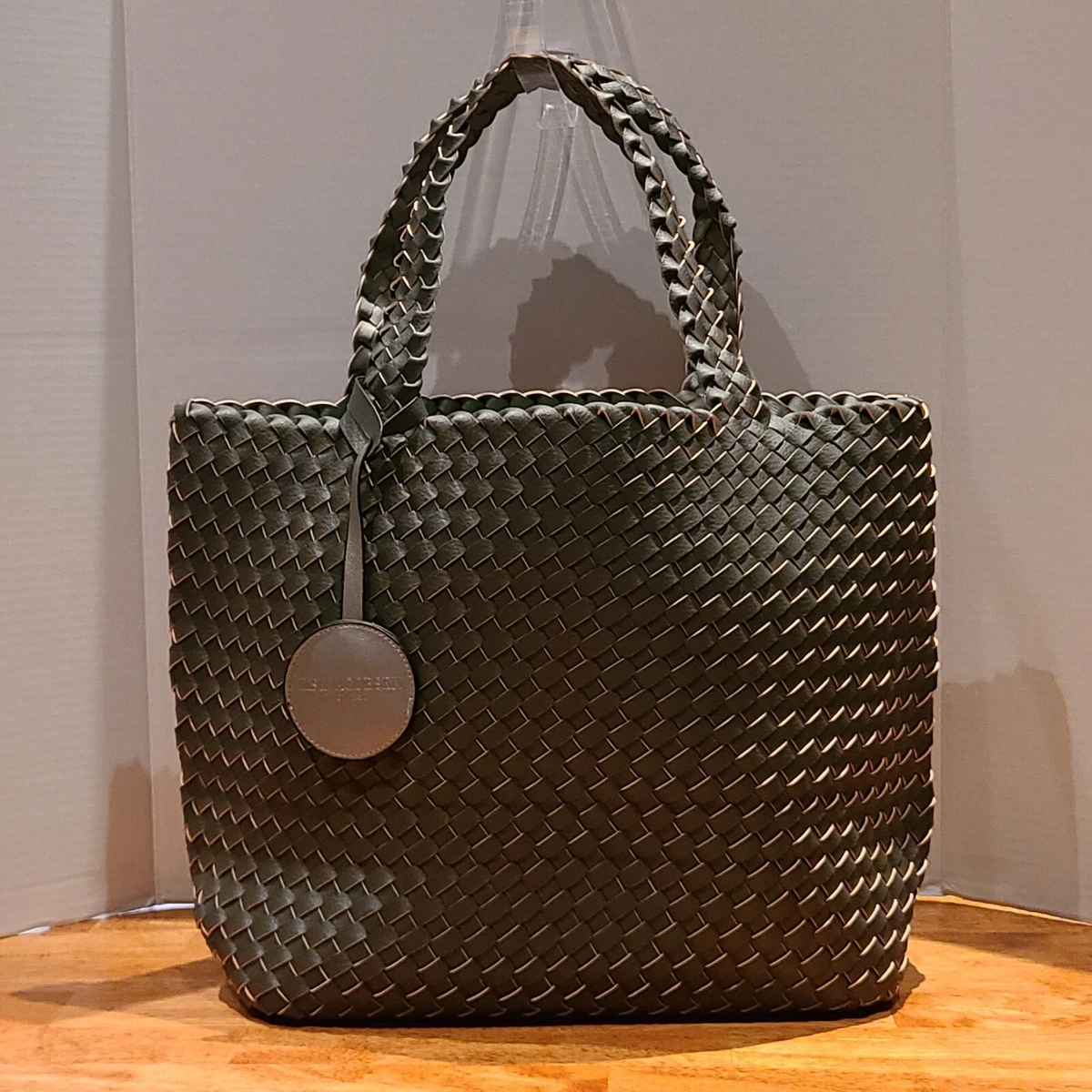 Ilse Jacobsen Hornbaek Reversible Vegan Leather Tote Bag Gray Silver 18