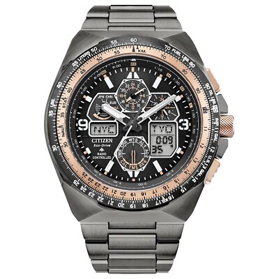 Citizen Men's Air Perpetual Calendar Eco-Drive Gray Watch 56 MM JY8146-54E
