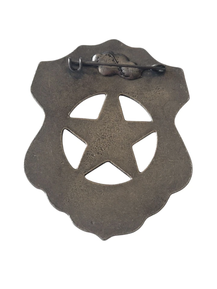 Коллекционный западный значок старый запад серебро США маршал филигранный щит значок - Изображение 3 из 3