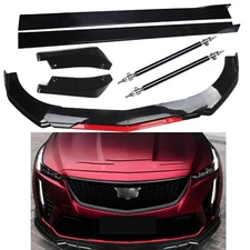 Strut Rod Side Skirt For Cadillac CTS ATS Front Rear Bumper Lip Splitter Glossy