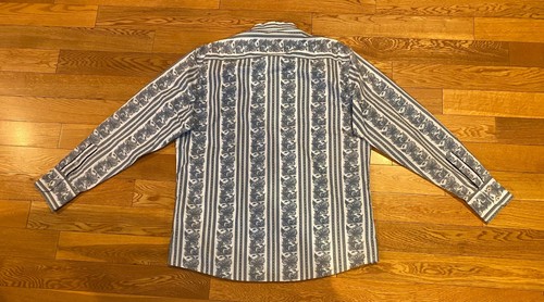 Zagiri Mens Button Front Long Sleeve Floral Embroidery Flower Dress Shirt Large - Picture 11 of 11