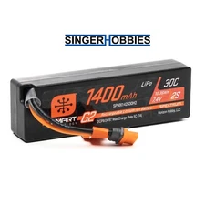 Spektrum SPMX142S30H2 7.4V 1400mAh 2S 30C Smart G2 LiPo Battery: IC2 GROM HH