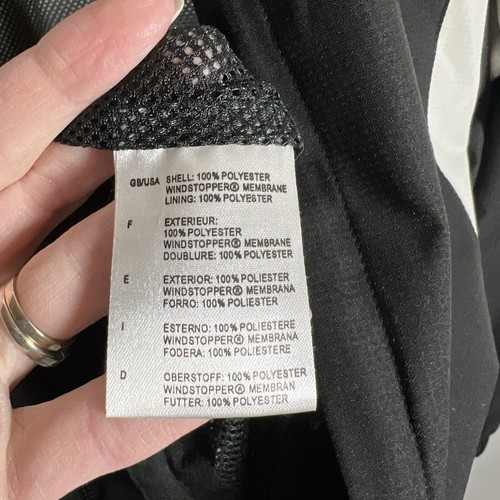 Gore Wear Windstopper Cycling Running Jacket Men’s Large Black Windbreaker Zip - Picture 9 of 14