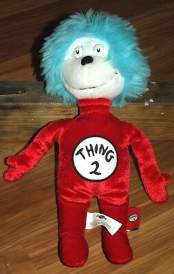 Universal Studios THING 2 Plush Dr Seuss Cat In Hat 12'' Bean Plush Cartoon B99