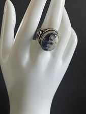Sodalite Ring Silver Plate Sz 9