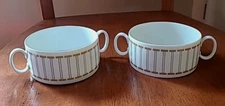 Amber line Thomas Rosenthal  MCM Vintage Cream Soup Bowl Handle LOT 2 Germany