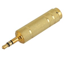 Household Office Golden 3.5mm Stereo Male to 6.3mm Mono Female Adapter