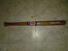 VINTAGE MLB CHICAGO CUBS WOOD  BASEBALL BAT COKE IS IT! COAT / HAT RACK RARE