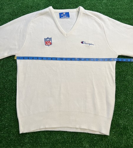 Vintage 80s Champion NFL Shield National Football League Knit V Neck Sweater - Picture 8 of 9