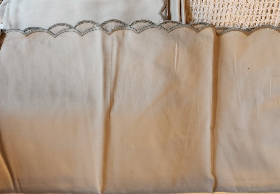 NWT Pratesi Embroidered Cotton Sheet Set QUEEN Dove Gray ITALY New ! eBay