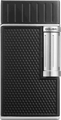 COLIBRI *JULIUS II* w. DOUBLE ANGLED SOFT FLAME CIGAR LIGHTER / BLACK - CHROME