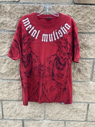 Vintage seltenes Metall Mulisha 2000er Jahre T-Shirt feuerrot Größe Herren Large - Jetzt kaufen! - Bild 1 von 5