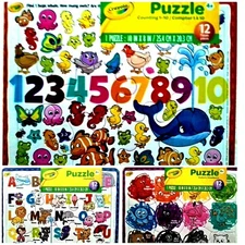 Crayola Puzzles: Counting, Colors or Numbers 12 Piece CHOICE of 3 Pre-K NEW!