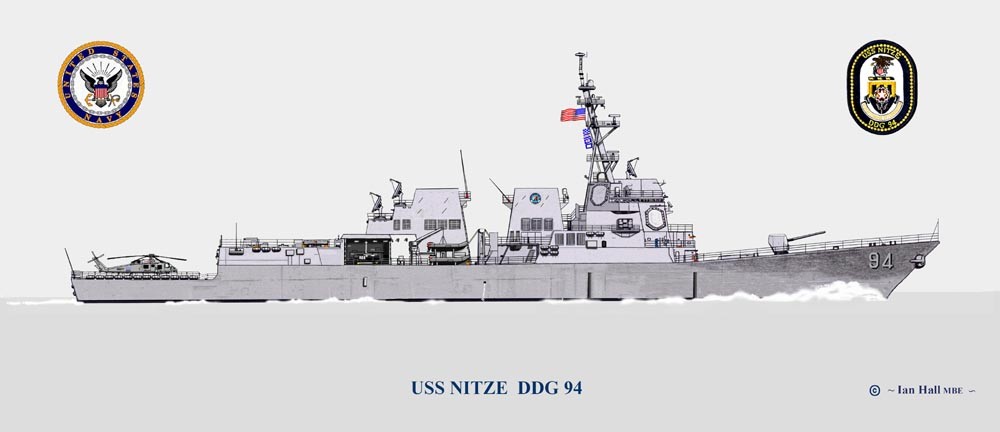 完成品 1/350 アメリカ海軍 DDG-94 ニッツェ USS Nitze DDG-94 Ship Print US Navy | eBay