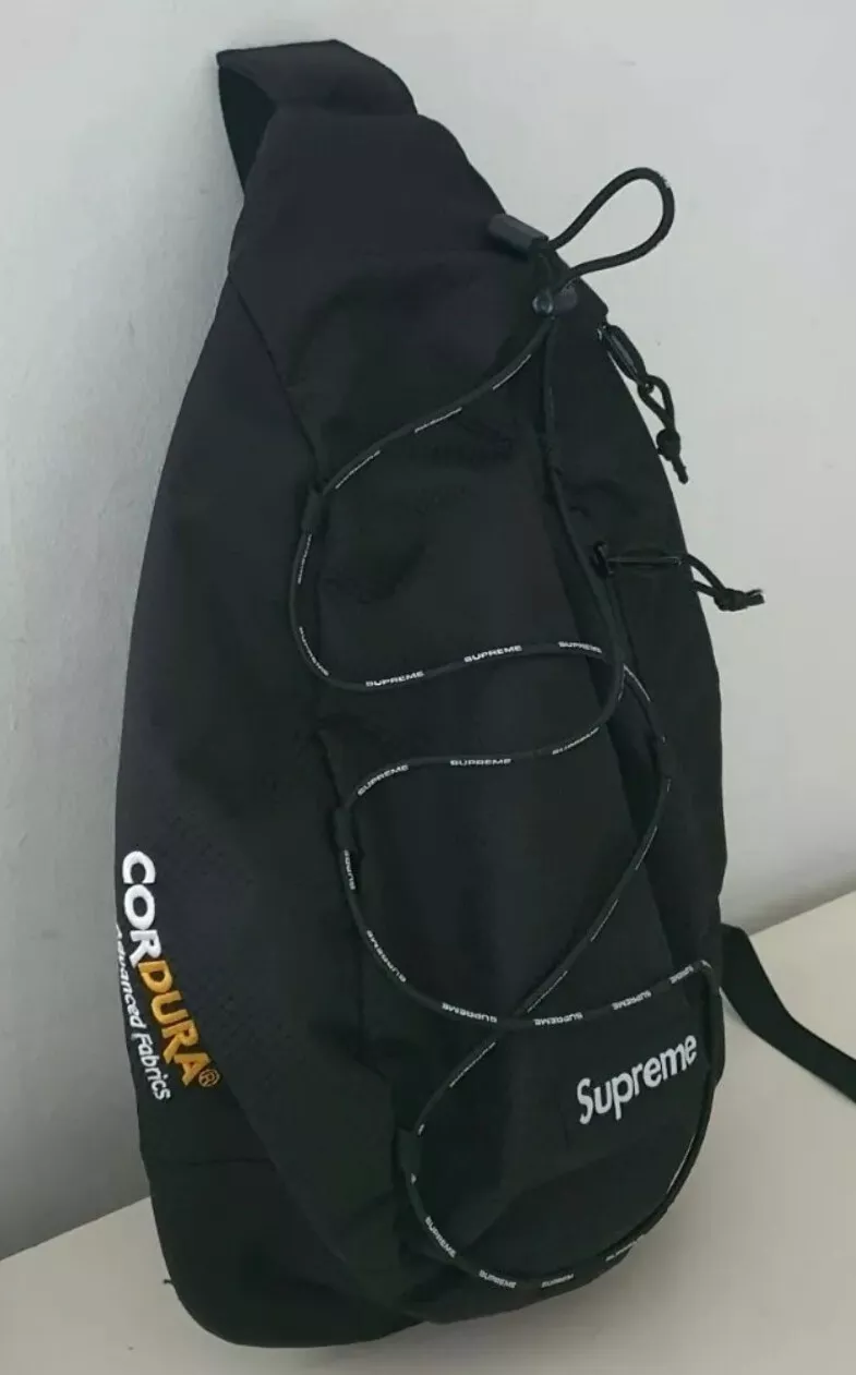 SS22 Supreme Sling Bag Noir Sac à Dos Taille Sac à Bandoulière Résistant à l'Eau 