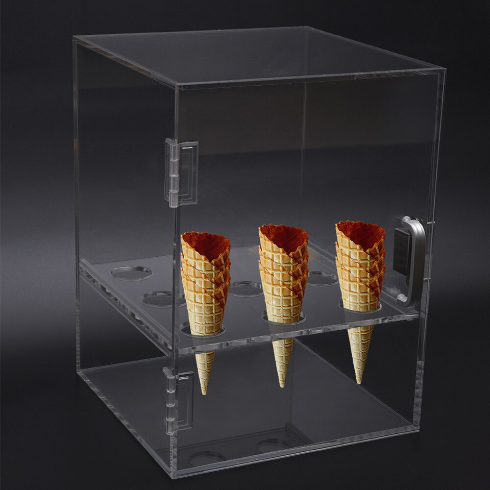Ice Cream Cone Display/Storage Case Acrylic. Waffle & Wafer