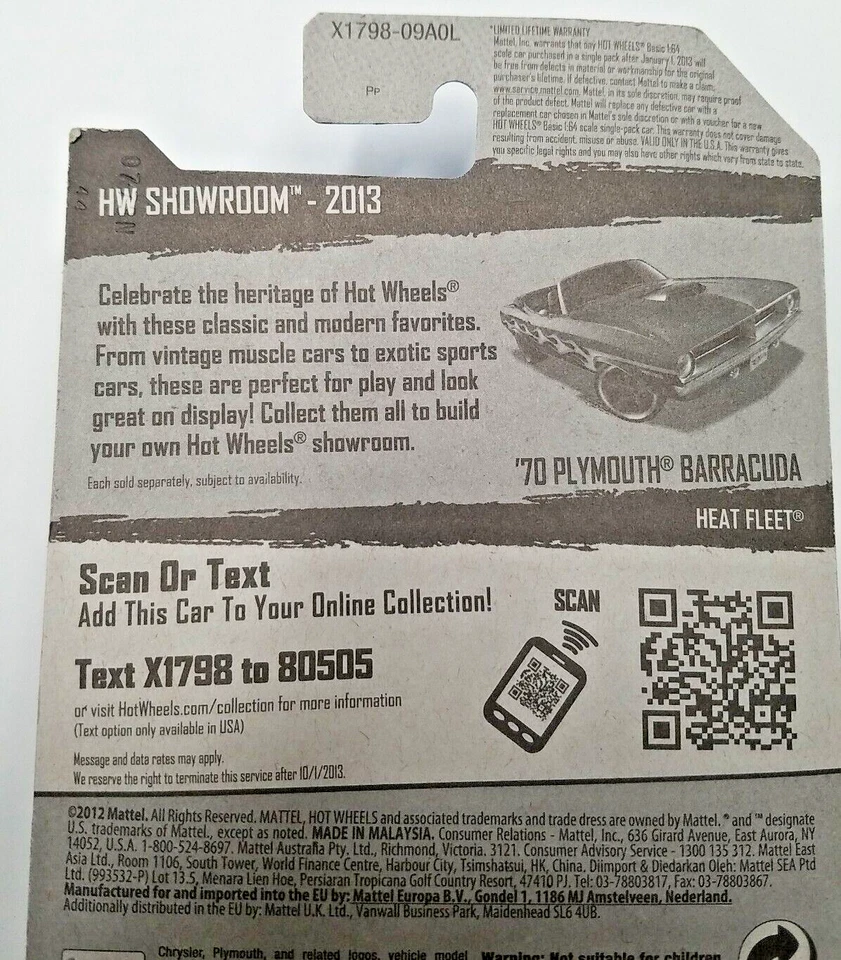 Hot Wheels Showroom 2013 Heat Fleet '70 Plymouth Barracuda Foto 4 de 4