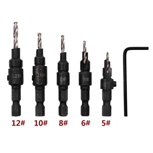 Set 8 Fermi Di Profondit&agrave; Per Trapano - Acciaio Inox Per Fori Precisi Da 3 A 10mm