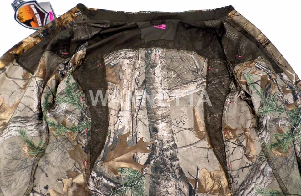 Women's Button Up Long Sleeve Polyester Vented Wicking RealTree Xtra Camo Shirt - Image 3 of 4