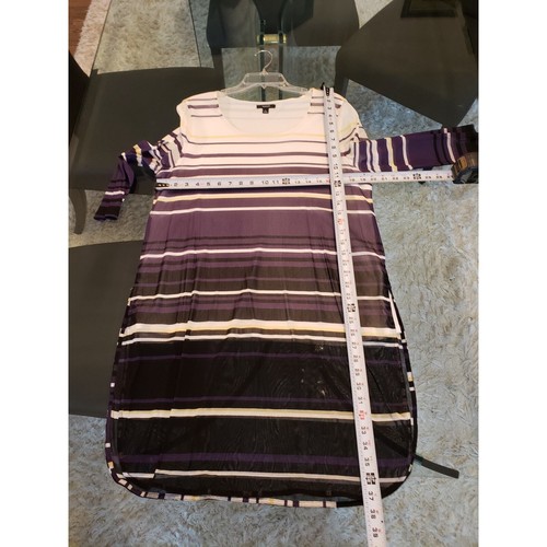 Alfani Top Blouse Women's Size XL White & Purple Striped Long Sleeve Round Neck - Picture 14 of 14