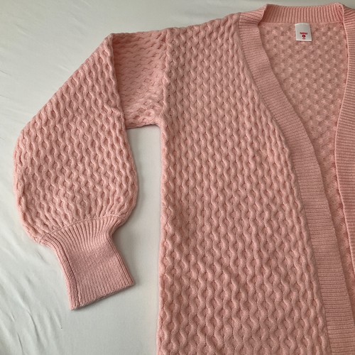 Fabkids Open Front Librarian Cardigan Sweater Girls Size L 10/12 Pink - Picture 10 of 17