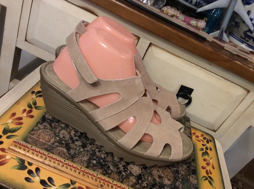 Womens SKECHERS MEMORY FOAM Wedge Heel Sandals Beige - Size US 9.5M | eBay